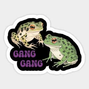 Gang Gang Frog Funny Cute Japanese Art Style Ukiyoe Meme Viral Sticker